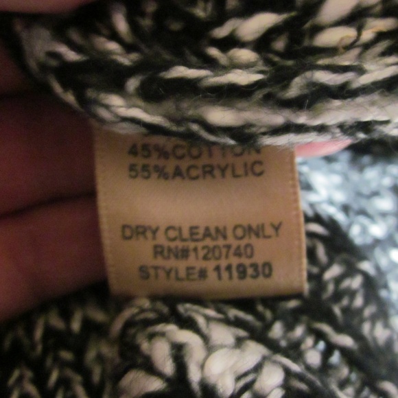 Mystree Sweater S/M Black/White Marled Cardigan - Picture 7 of 7